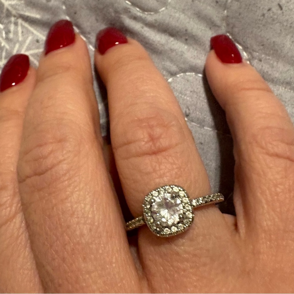 Elegant Silver color  Halo Ring